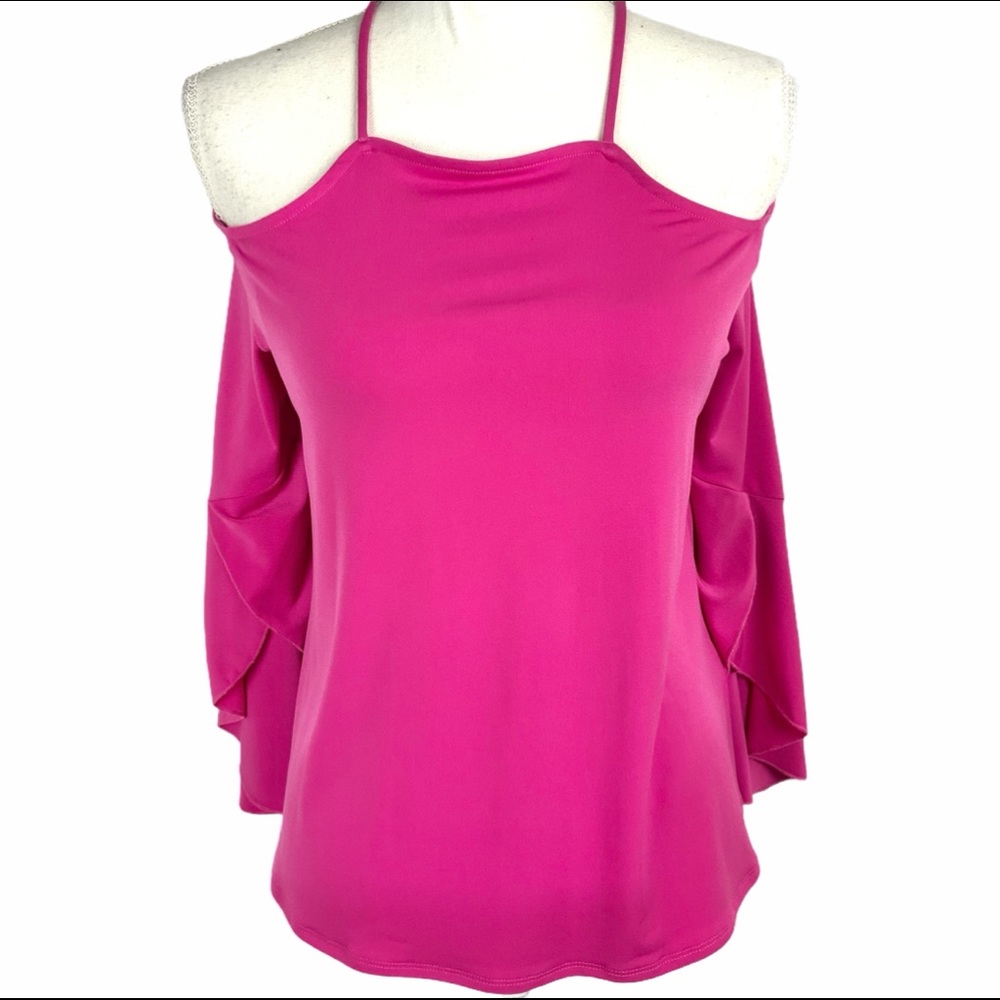 Laundry Womens Pink Blouse Small Cold Shoulder NWT